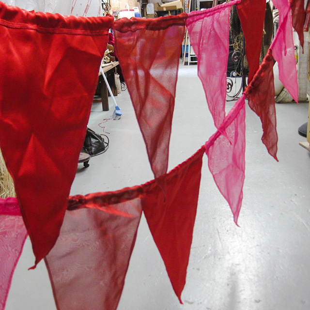 BUNTING, Pink Satin & Chiffon - 10m Length